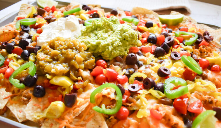 sheet pan nachos with ground turkey