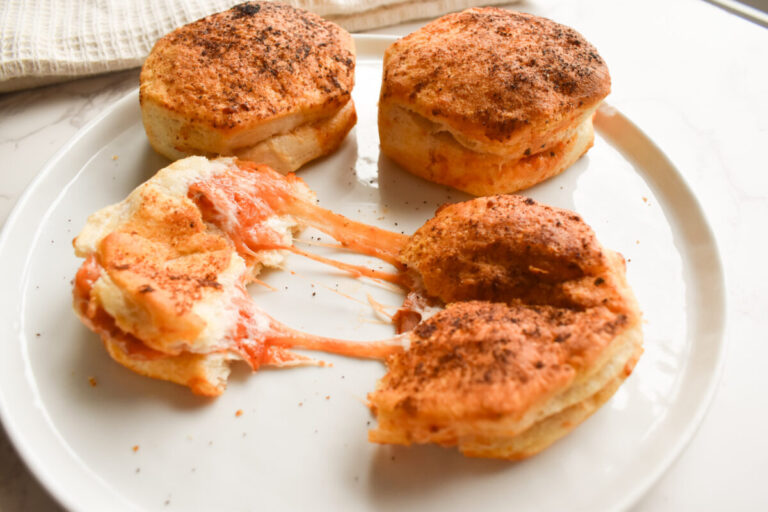 individual pizza made with refrigerated biscuits