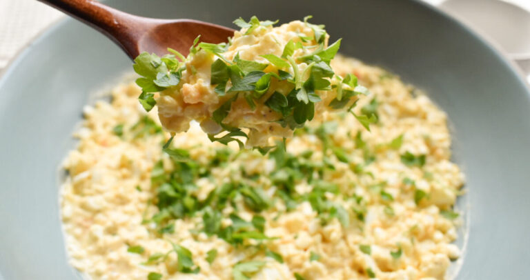 egg salad made with cottage cheese for extra protein