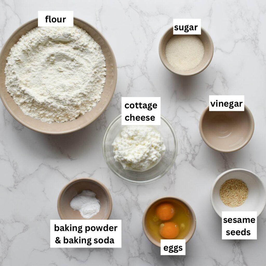 Ingredients in cottage cheese dinner rolls