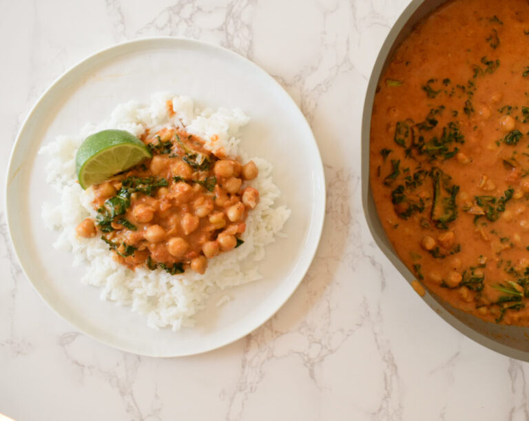 vegan chickpea curry made with coconut milk