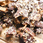 peanut butter dates with chocolate and sunflower seeds
