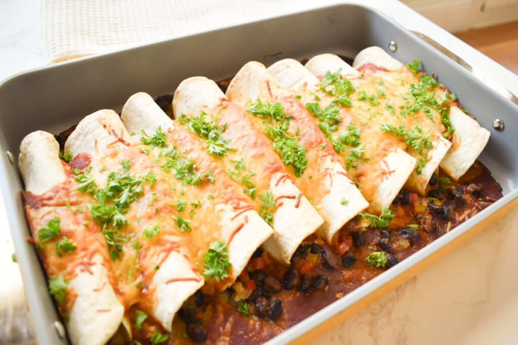 vegetarian black bean enchilada