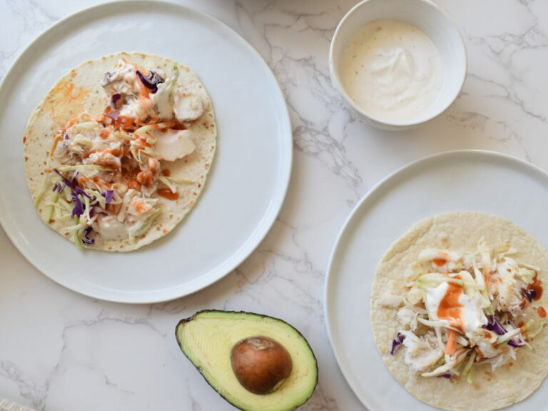 cod fish tacos with cabbage slaw