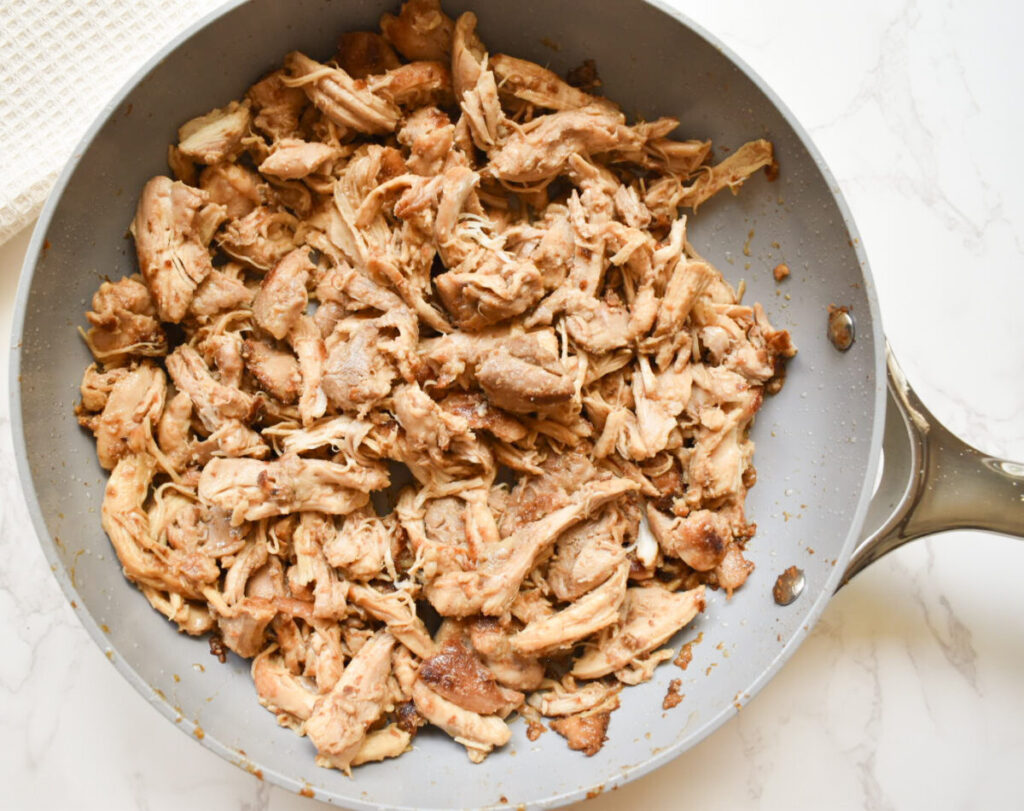 cooked marinated chicken for peanut chicken tacos