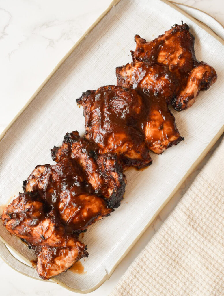 bbq chicken thighs cooked in the air fryer