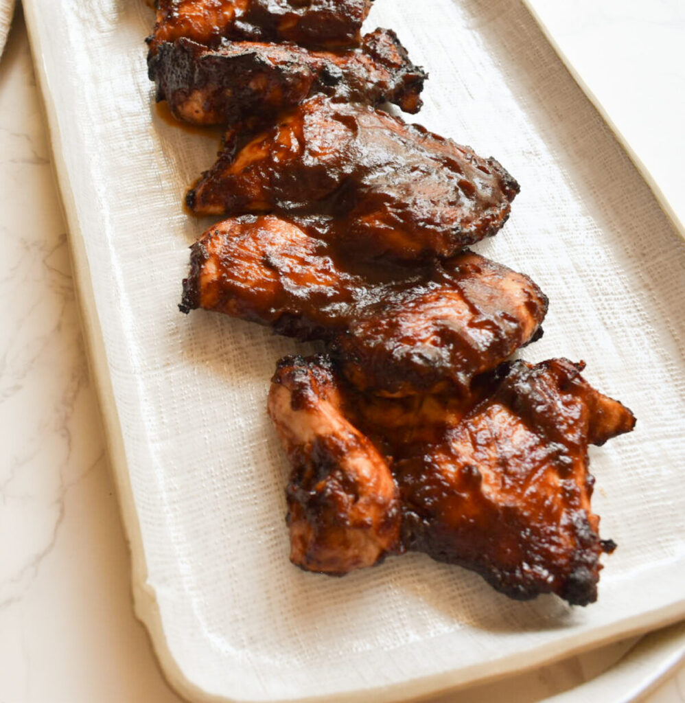 cooked bbq chicken thighs