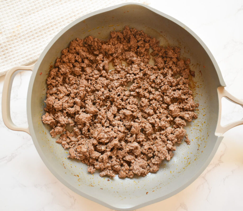 browned ground beef for tacos