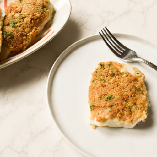 air fryer haddock recipe with garlic herb crust