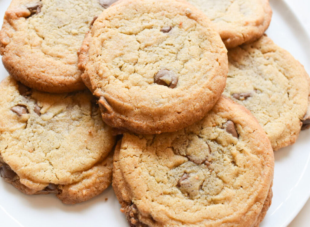 freshly baked cookies with peanut butter and chocolate chips. Snoop Dogg's recipe