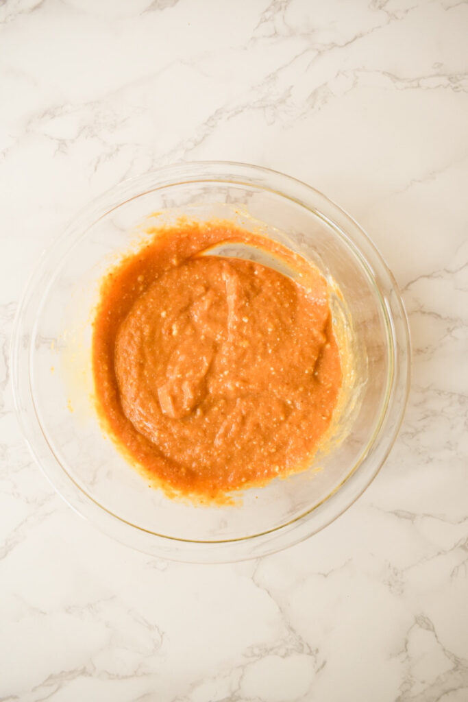 wet ingredients for pumpkin bread