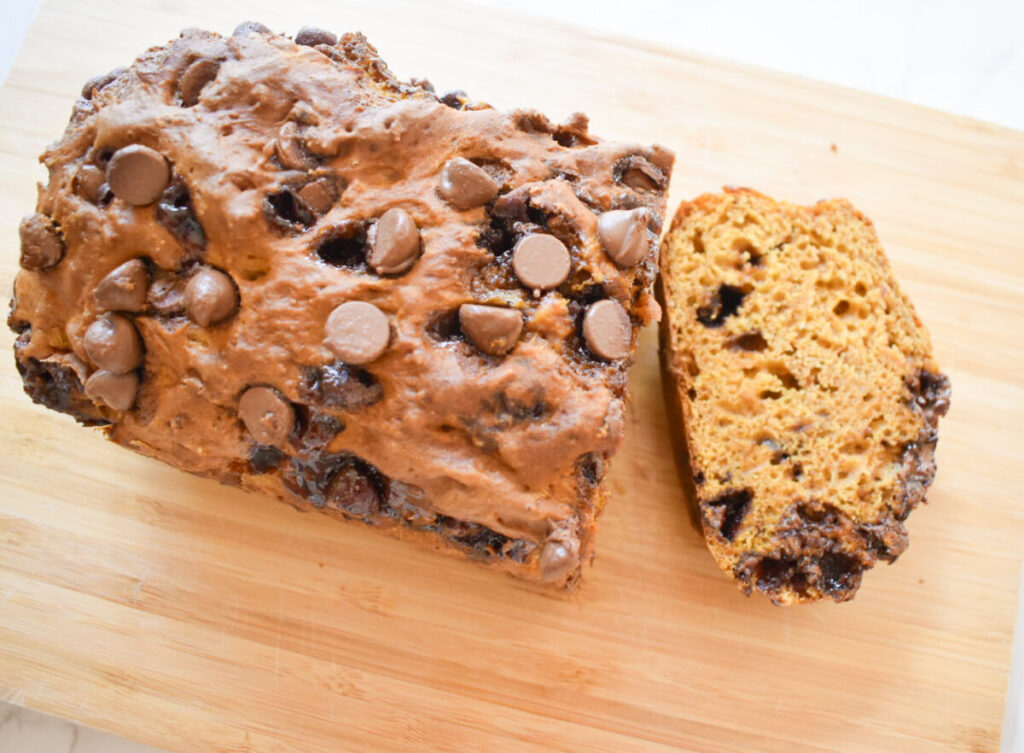 pumpkin bread made with cottage cheese