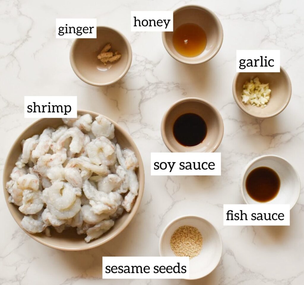 ingredients in honey garlic shrimp