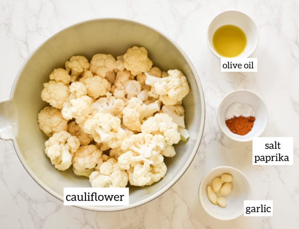 ingredients in oven roasted cauliflower