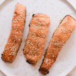 Baked Salmon with maple glaze