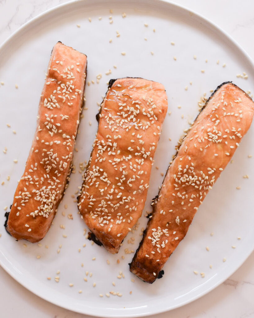Baked Salmon with maple glaze