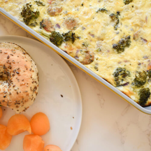 Egg Rounds made with Chicken Sausage and Roasted Broccoli