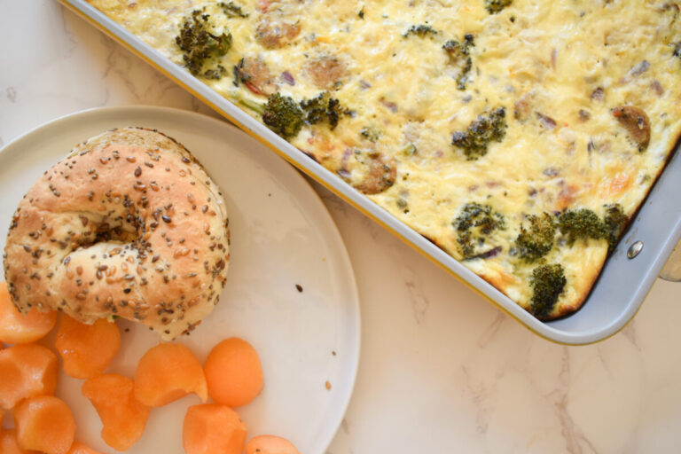 Egg Rounds made with Chicken Sausage and Roasted Broccoli