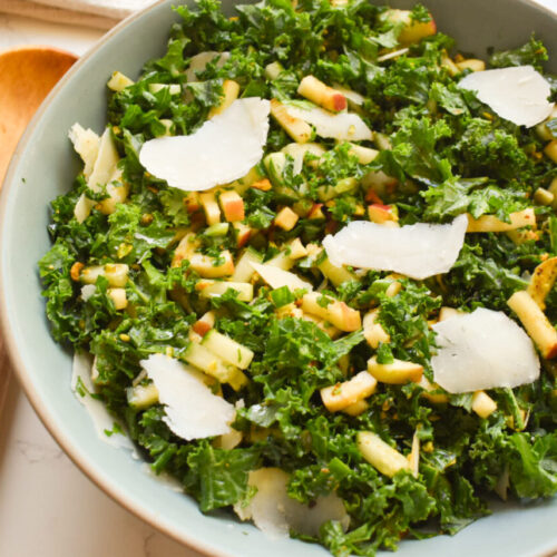 Kale Salad with Apples, Cucumber and Pistachios