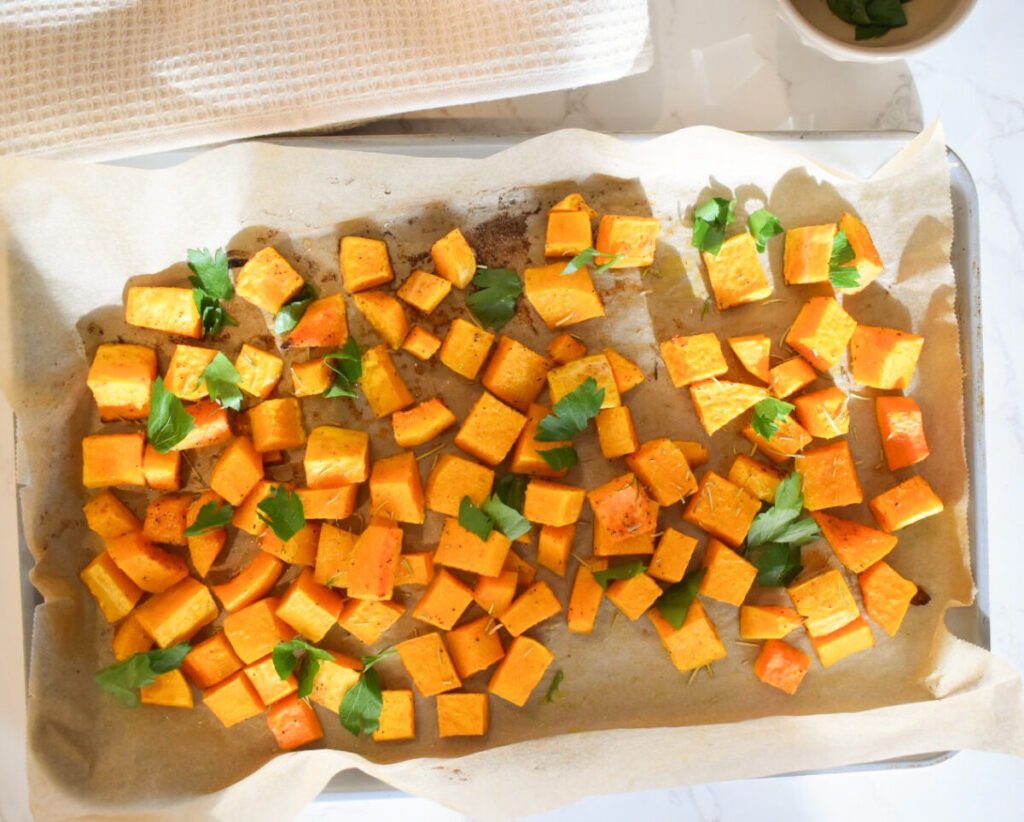 roasted butternut squash with garlic and paprika