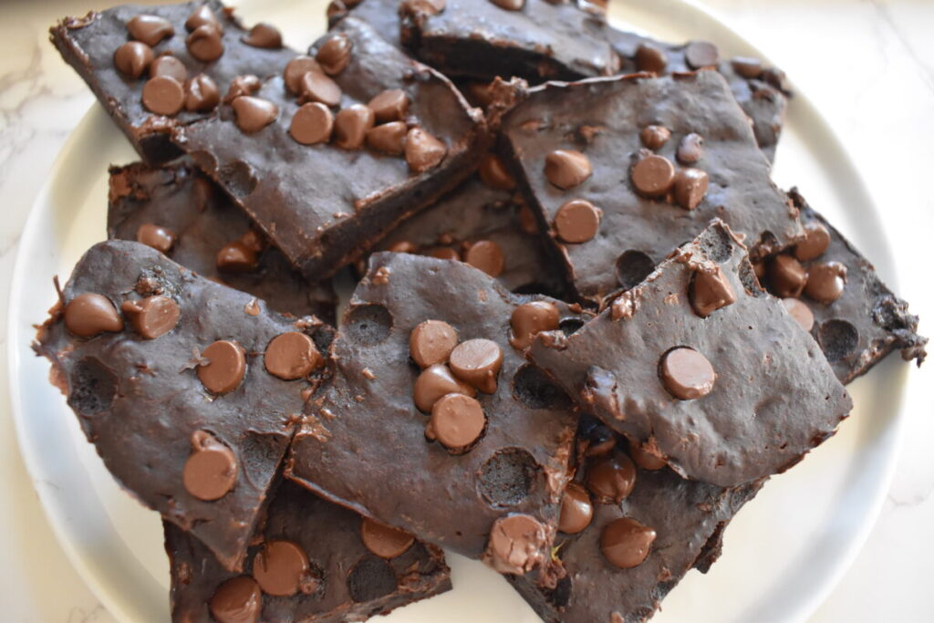 applesauce brownies fresh out of the oven