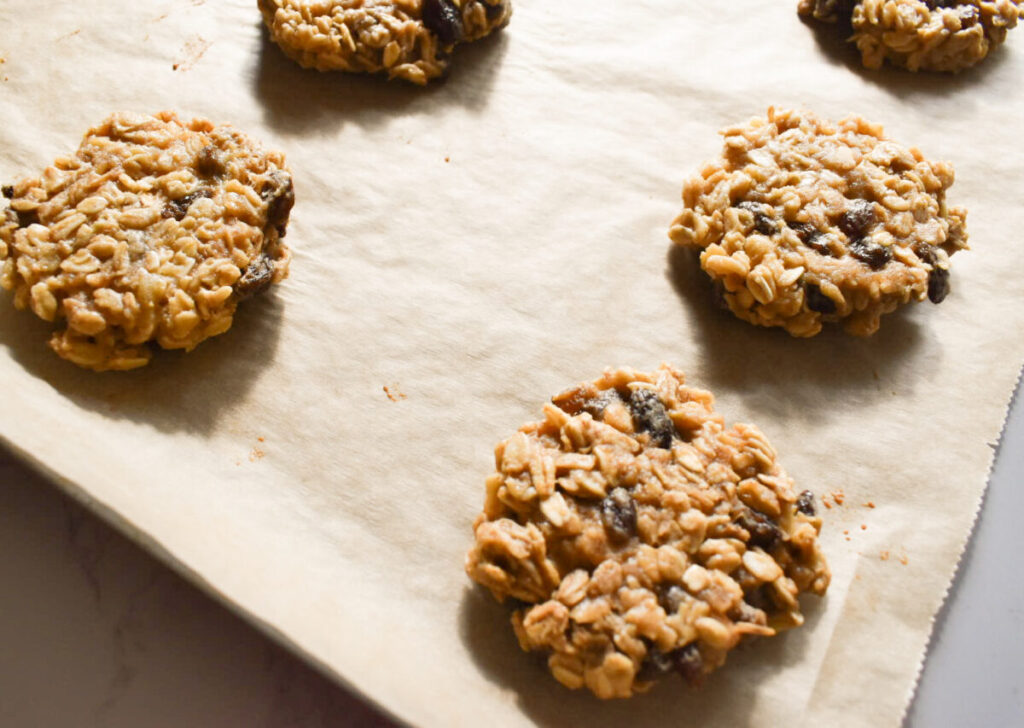 freshly baked oatmeal raisins cookies