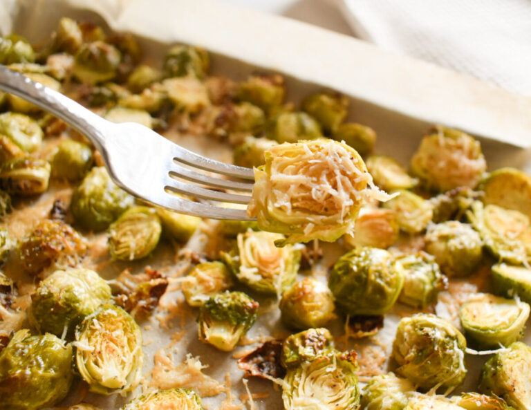 crispy roasted brussels sprouts with parmesan