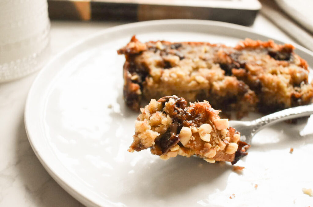 freshly baked peanut butter banana bread