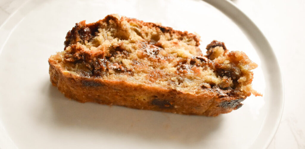 fresh banana bread baked in the air fryer