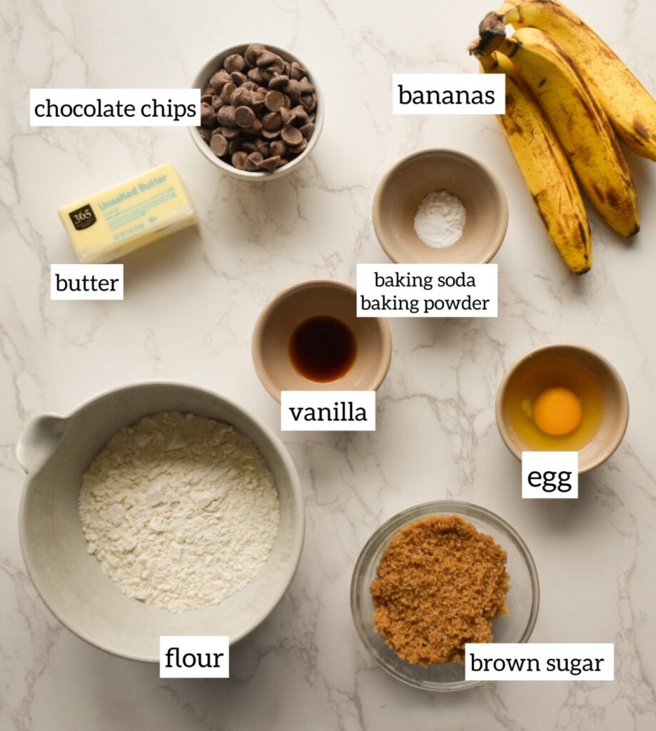 ingredients in air fryer banana bread recipe