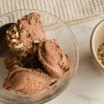 Creamy chocolate ice cream made with maple syrup