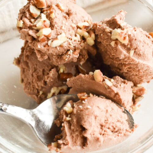 Chocolate ice cream texture close-up