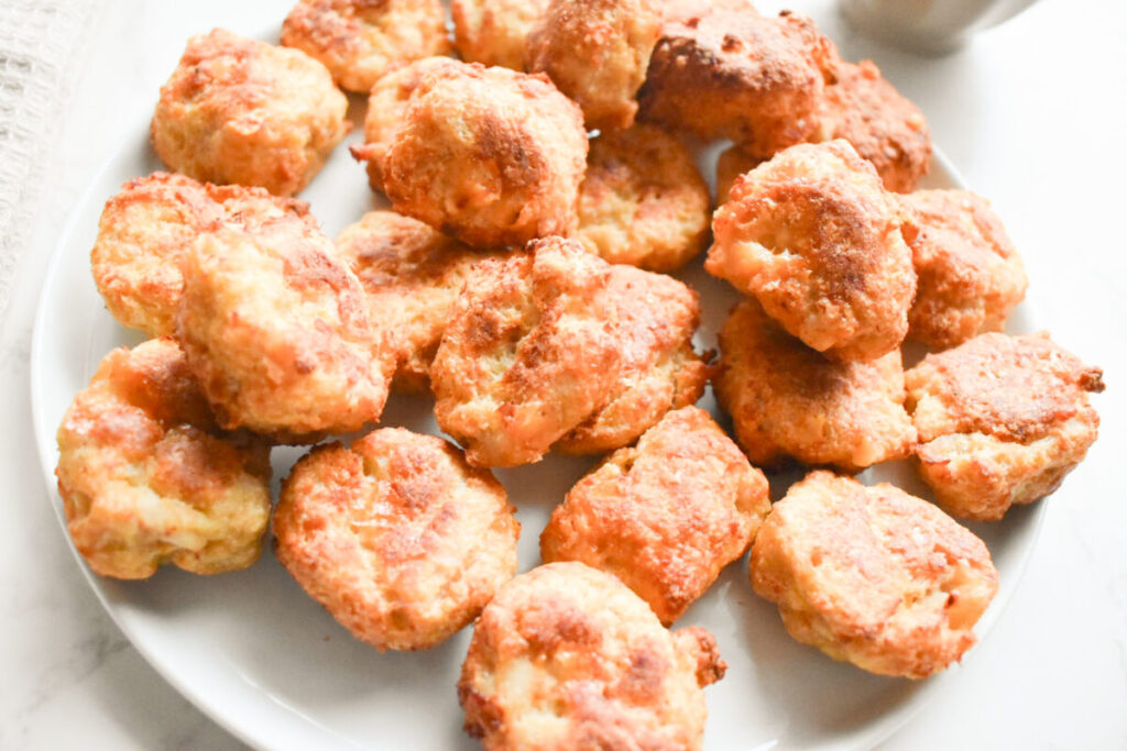 4 ingredient air fryer chicken nuggets on a plate