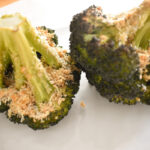 Crispy stuffed broccoli florets fresh from the oven