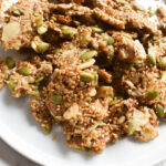 Close-up of crispy sunflower seed and almond crackers