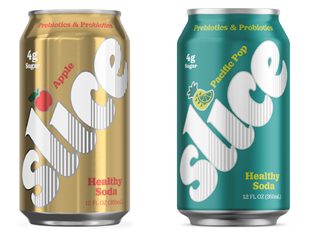 Prebiotic soda nutrition label showing 5g fiber