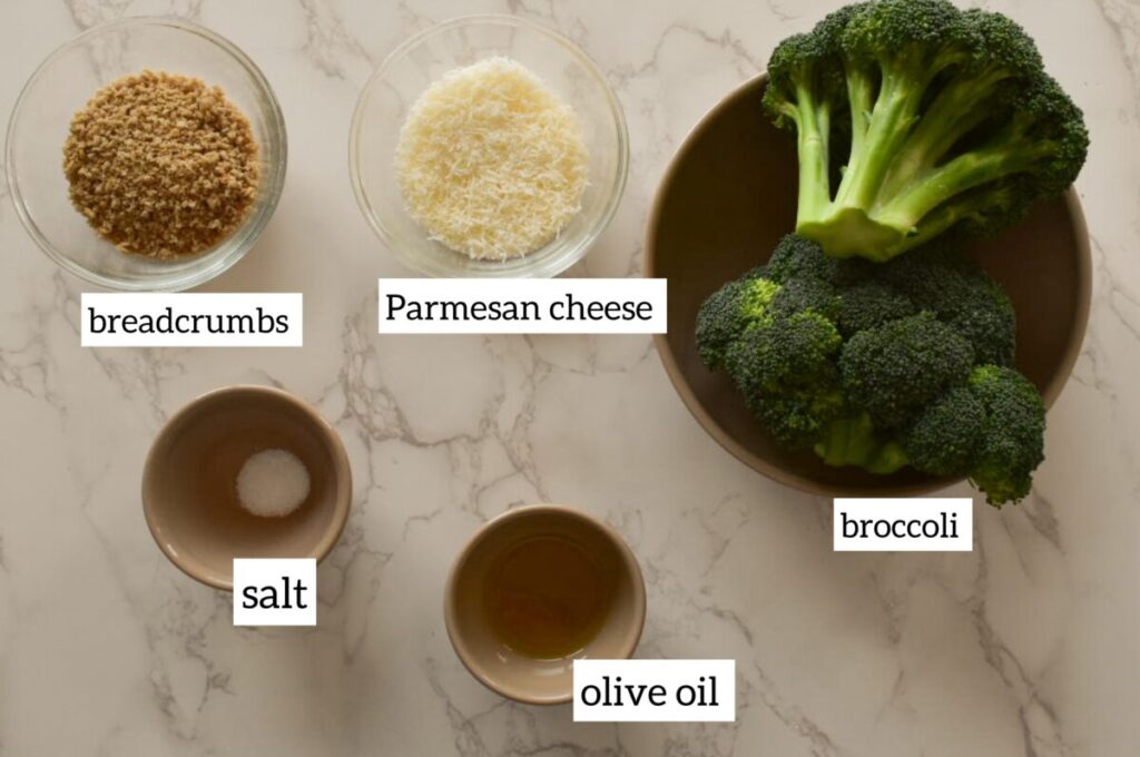 Ingredients in Golden baked broccoli with Parmesan crust