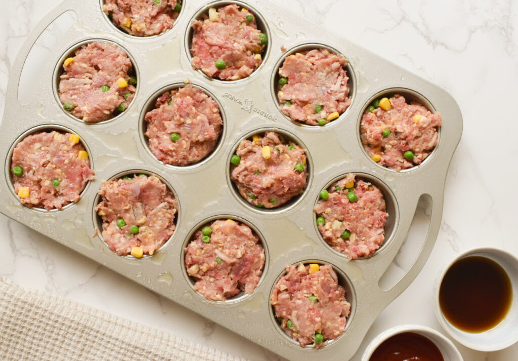 Homemade BBQ meatloaf muffins for meal prep