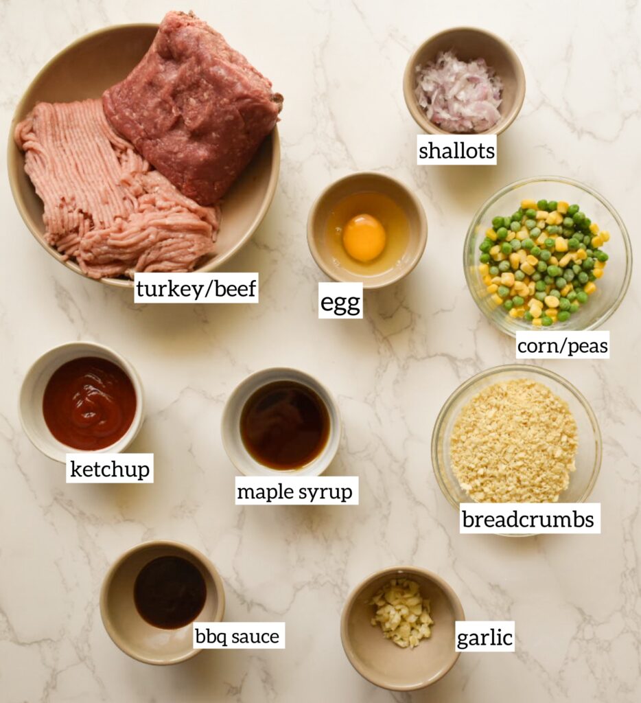 Ingredients in Family-friendly mini meatloaves with maple glaze