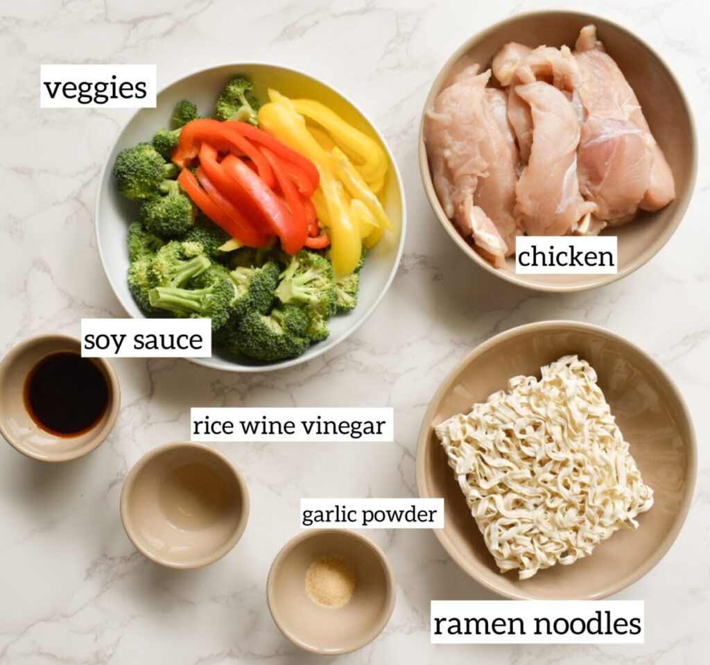 Ingredients in Healthy homemade ramen noodle sheet pan meal