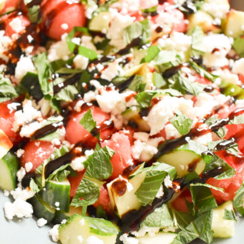 Refreshing watermelon mint salad for picnics and BBQs