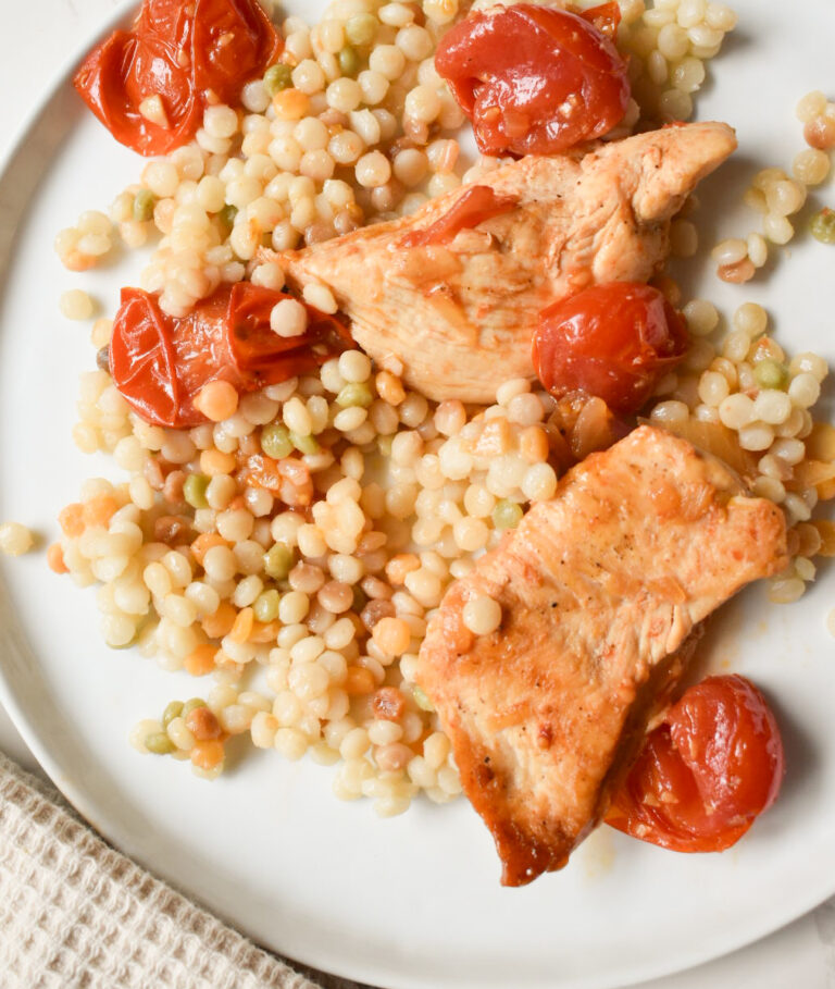Easy sweet and tangy tomato chicken with cherry tomatoes