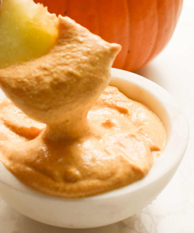 Creamy blended pumpkin spice cottage cheese bowl with a smooth, cheesecake-like texture.